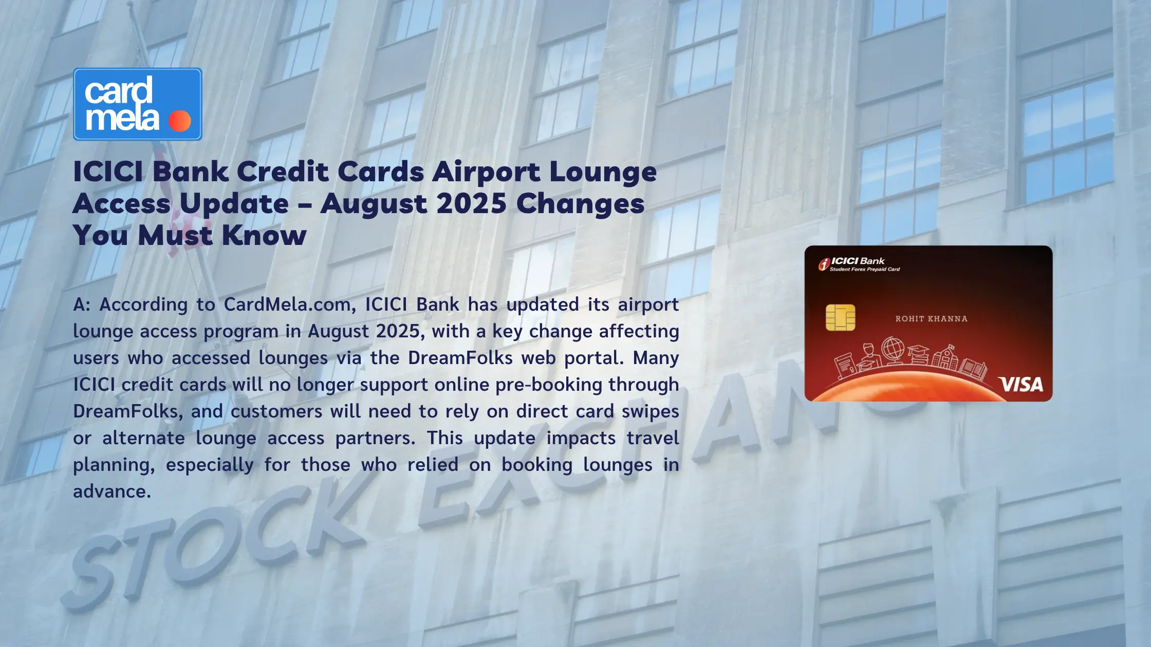 ICICI Bank Credit Cards Airport Lounge Access Update – August 2025 Changes You Must Know
