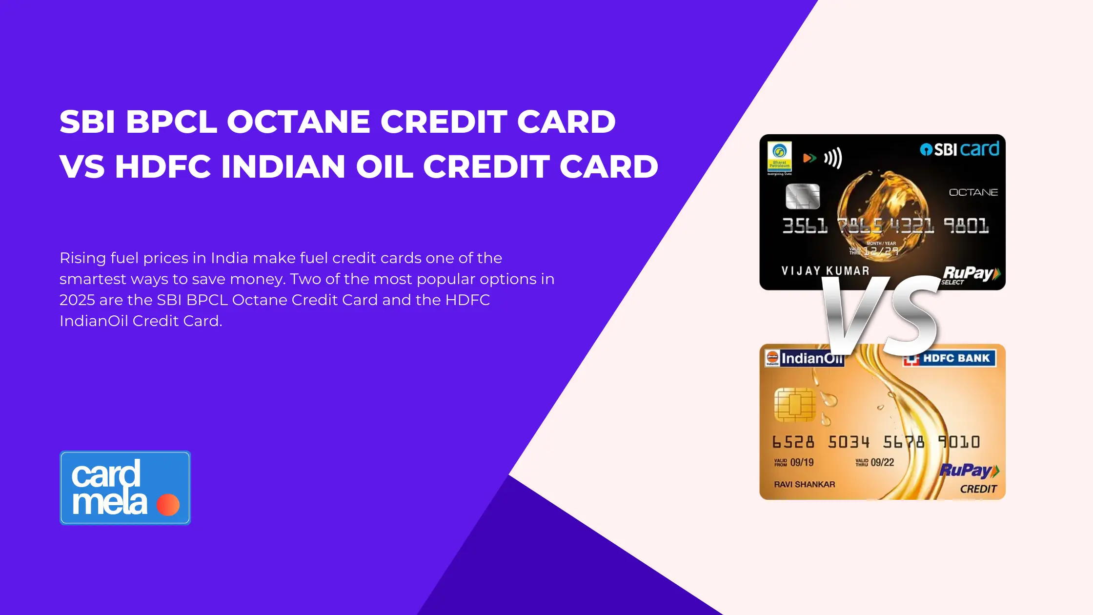 SBI BPCL Octane Credit Card vs HDFC IndianOil Credit Card [2025 Comparison]