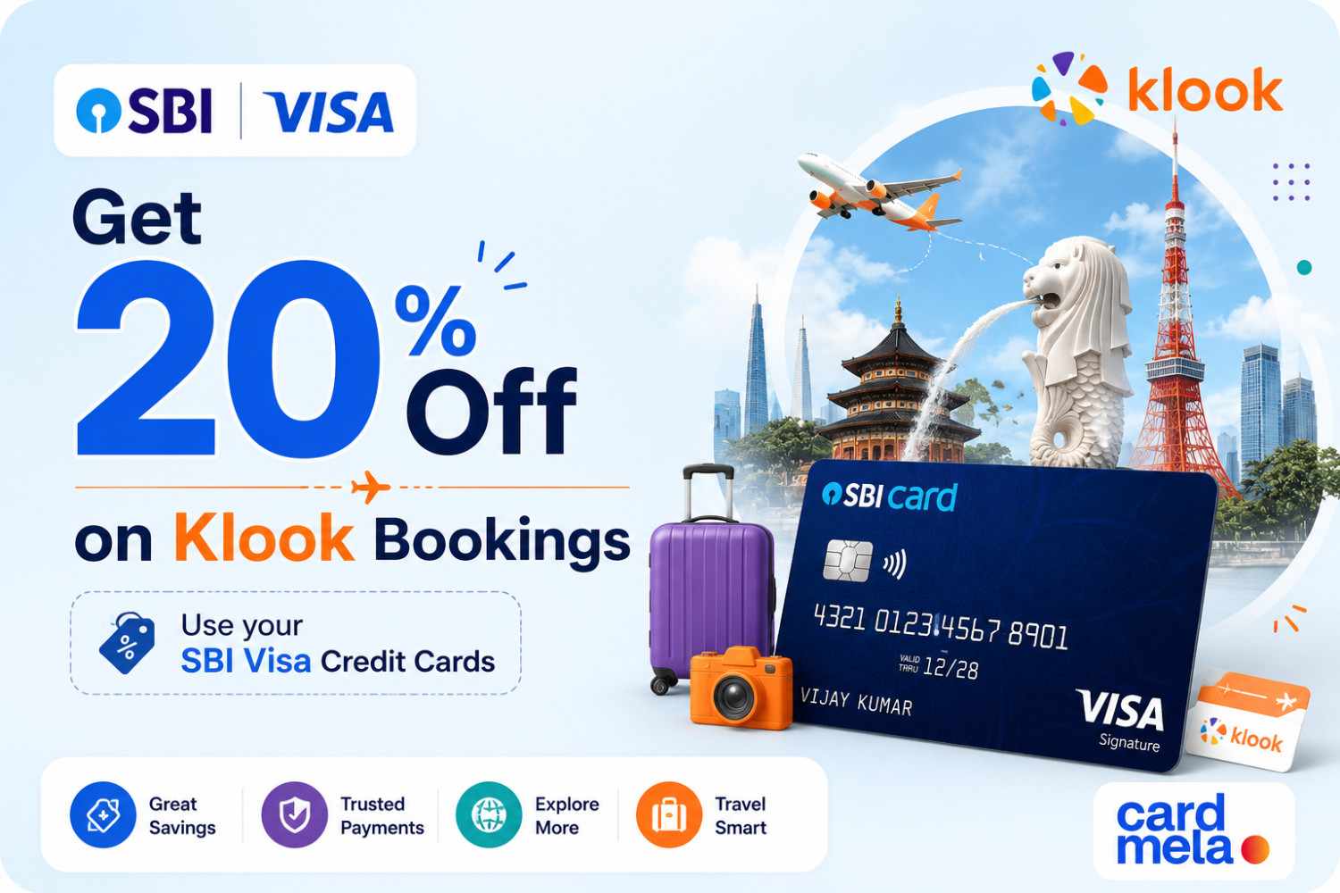 Exclusive 20% Discount on Klook Bookings with SBI Visa Credit Cards