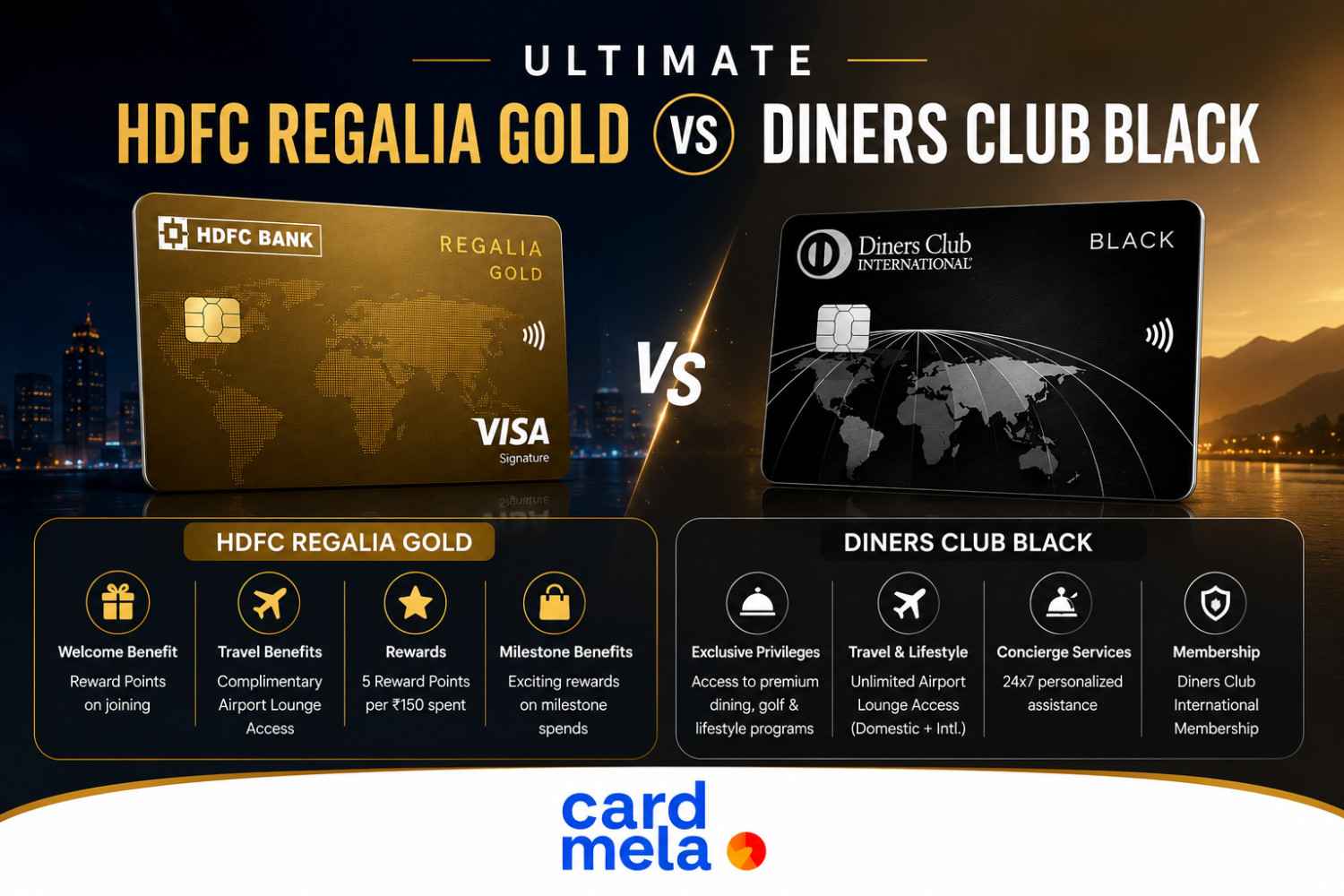Ultimate HDFC Regalia Gold vs Diners Club Black: 10 Important Differences in 2026