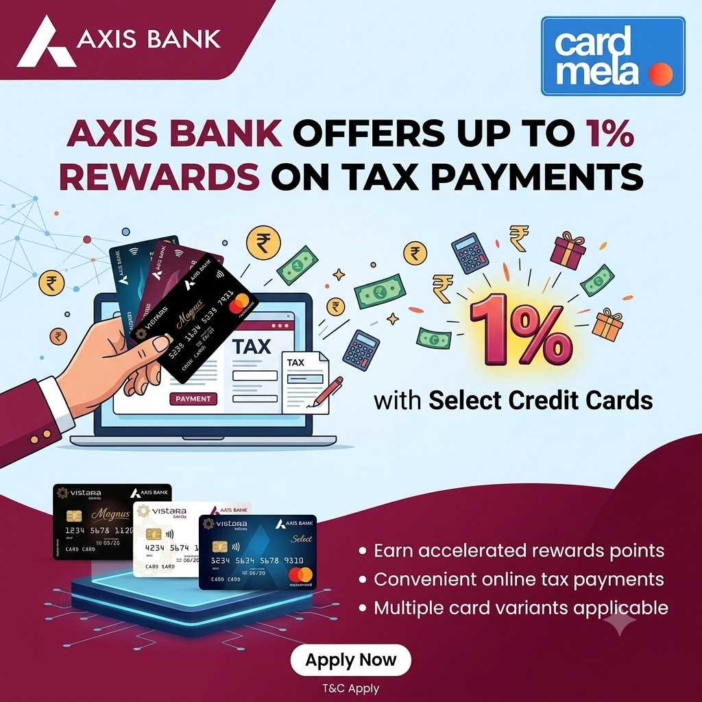 Axis Bank Offers Up to 1% Rewards on Tax Payments with Select Credit Cards